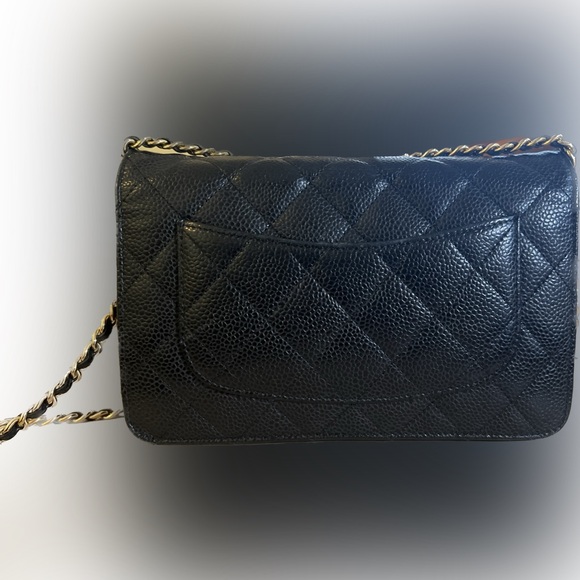 CHANEL Caviar Quilted Wallet On Chain WOC Black - Picture 2 of 8